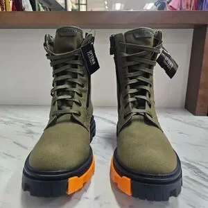 AMIRI | Shoes | Amirigreen Boots With Bright Orange Sole  display picture 1